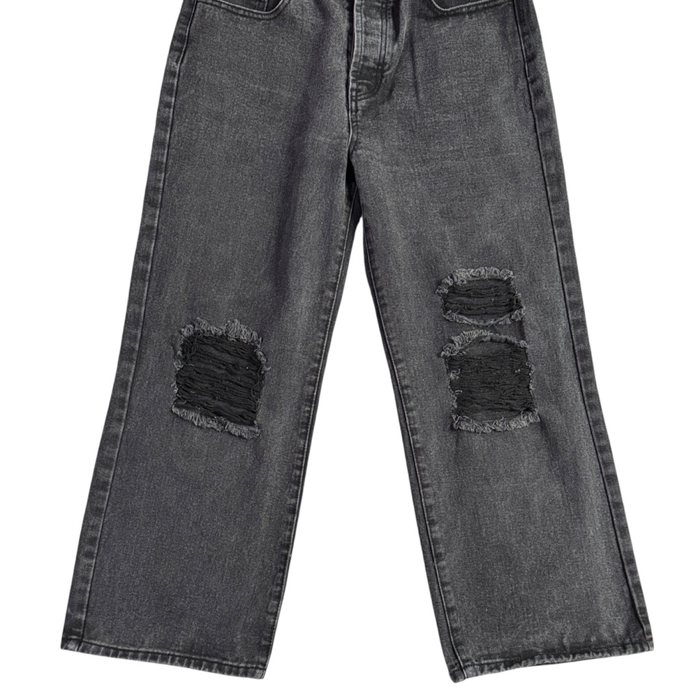 Princess Polly Hammer Wide Leg Baggy Distressed Black Jeans Women’s 8 - Picture 4 of 14